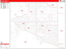 Lehigh Acres Digital Map Red Line Style